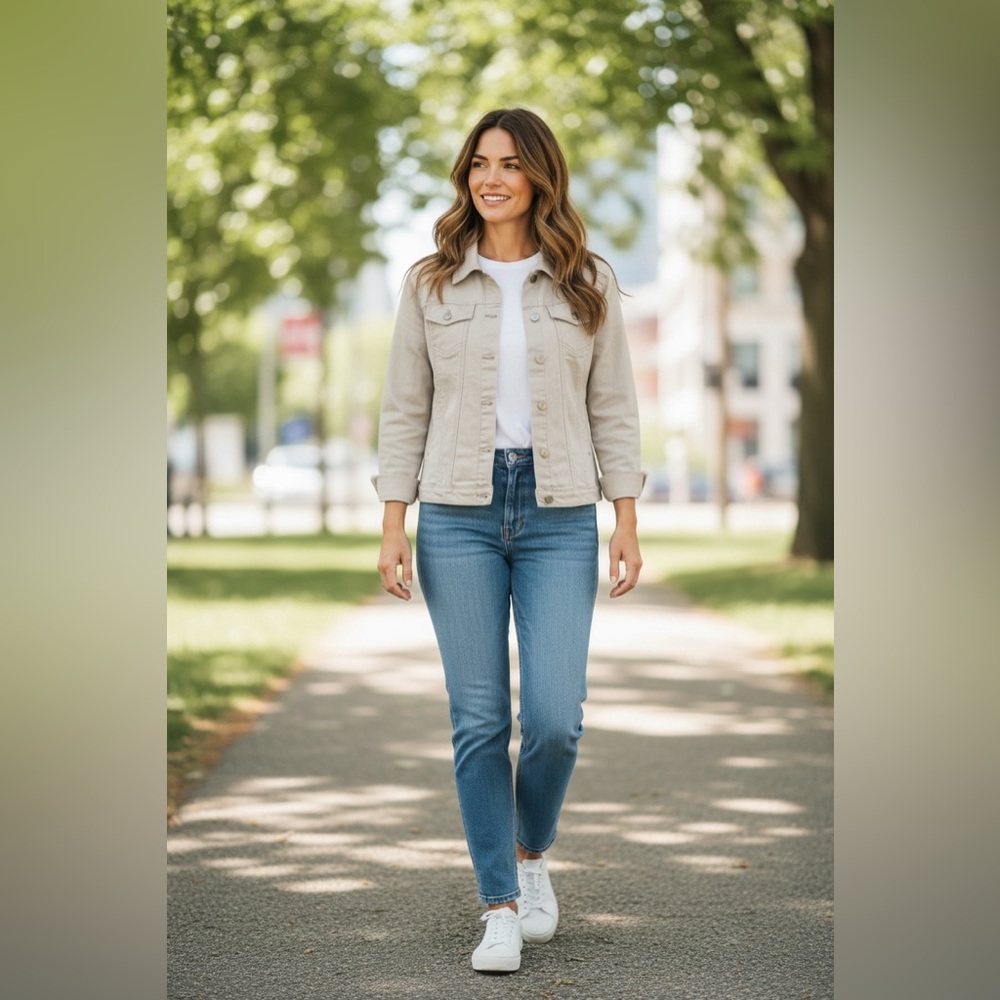 Lee Riders Women’s Cream Denim Stretch Jacket! Small! - Picture 16 of 16